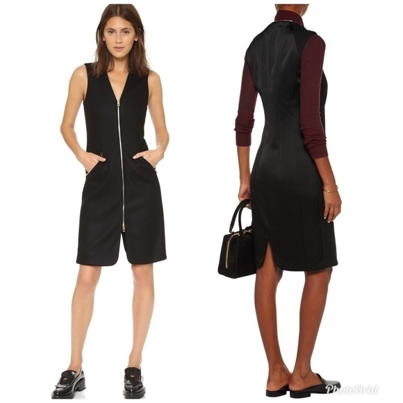 Rag & Bone Lees Crepe-Trimmed Wool Zip Front Dress - Picture 2 of 7